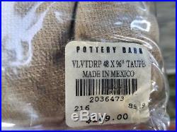2 Pottery Barn Velvet Drapes Curtains Panels Lined Taupe Pole Pocket Top 48 x96