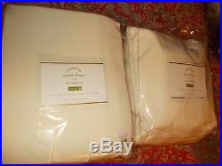 2 Pottery Barn Velvet Drapes, Ivory, 50 X 124, New, Sold Out At Pottery Barn