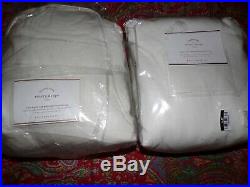 2 pottery barn Emery Linen Drapes 100 x 108 white Blackout Lining Double width