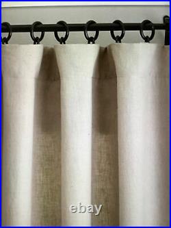 2 pottery barn belgian flax linen curtains dark flax #1457