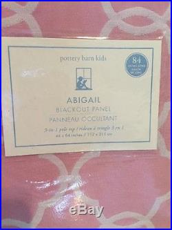 2pc Pottery Barn KIDS ABIGAIL BLACKOUT PANELS Pink 44X84 NWT