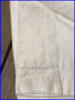 2pc Pottery Barn White Curtains Lined Linen Blend 50x108 3 Rod Pocket EUC