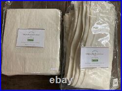 $318 2pcs Pottery Barn Ivory Belgian Flax Linen Curtain Drape Panel Set 50x108