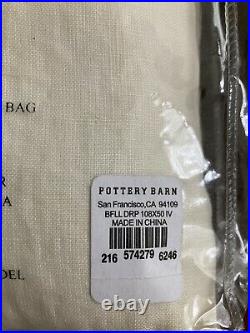 $318 2pcs Pottery Barn Ivory Belgian Flax Linen Curtain Drape Panel Set 50x108