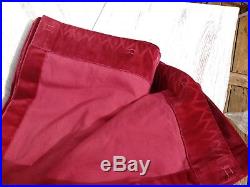 3 PANELS POTTERY BARN RED WINE VELVET CURTAINS Unlined- 96W (192) x 84L