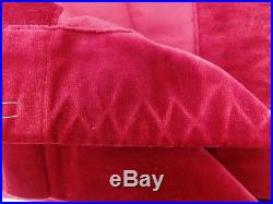 3 PANELS POTTERY BARN RED WINE VELVET CURTAINS Unlined- 96W (192) x 84L