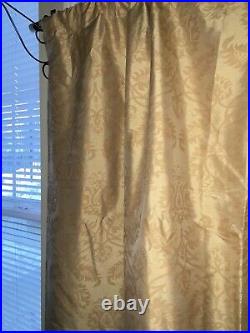 3 Restoration Hardware Thai Silk Damask Gold Curtain Drapes 50x84
