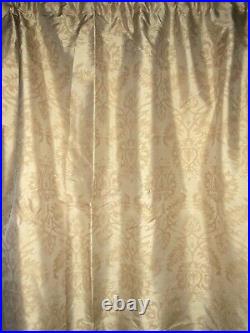 3 Restoration Hardware Thai Silk Damask Gold Curtain Drapes 50x84