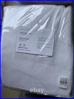 4PC Pottery Barn Broadway Rod Pocket Curtain Set of 4 96 White NEW Tags
