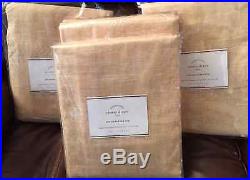 4 New Pottery Barn EMERY LINEN COTTON DRAPES 84 in WHEAT set of 4 NWT