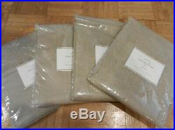 4 New Pottery Barn Linen Sheer Drapes 54x84 Color-Flax Beige