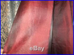 4 Panels Pottery Barn 100% Silk Wine Red Burgundy Sheer Curtains 42 x 96 cleaned