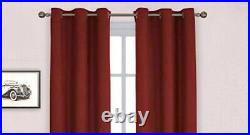 4 Panels of Pottery Barn Blackout Curtains Linen Blend Deep Red 80x48 EUC