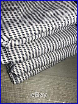 4 Pottery Barn 100% Cotton Lined Striped Drapery panels, Grommets Good Quality