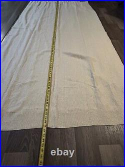 4 Pottery Barn Curtain Panel 100% Linen Yellow Gold White Stripe Line Rod Pocket
