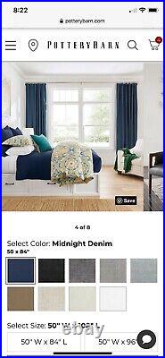 4 Pottery Barn Emery Linen curtains, Excellent