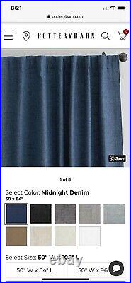 4 Pottery Barn Emery Linen curtains, Excellent