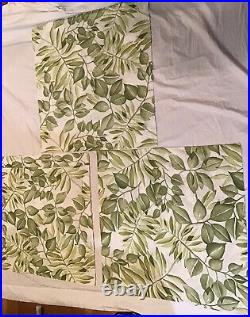 4 Pottery Barn Green Leaves 50 X 96 Curtain Panel Drape, 5 Matching Pillow Shams