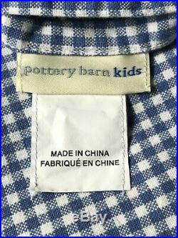 4 Pottery Barn Kids Blue Gingham Curtain Panels Set of 4 44 x 84 Pre Owned