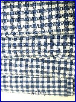 4 Pottery Barn Kids Blue Gingham Curtain Panels Set of 4 44 x 84 Pre Owned