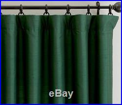 4 Pottery Barn Silk Dupioni Pole Pocket Drape 84 Dark Emerald Green New