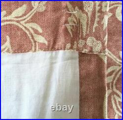 4 panels Pottery Barn Alessandra Scroll Terracotta Red Lined Rod Pocket Curtains