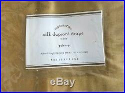6 Pottery Barn Silk Dupioni Gold Curtains/Drapes 50 X 84