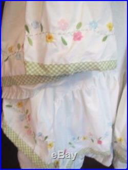 7 Set Pottery Barn Karlee Crib Set Pink Daisy Garden Bumper Skirt Mobile Curtain
