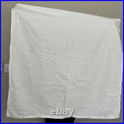7 White Pottery Barn Pleated Curtain Panels Linen Cotton Blend 84x44