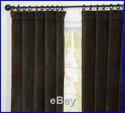 8 Panels Pottery Barn Velvet Brown Cafe Blackout Curtains Drapes 50 X 96 USA