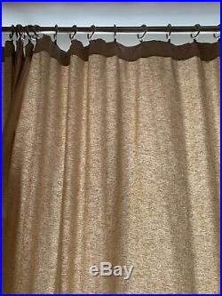 Beautiful Set Of 2 Pottery Barn Emery Flax Linen Curtain Panels, 100w X 96 L