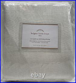Belgian Linen Curtain Made with LibecoT Linen, Blackout Lining, 50 x 108, White