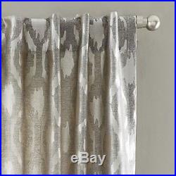 Brushstroke Ogee Jacquard Curtain 48Wx84L in Soot From West Elm/Pottery Barn