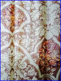 Four (4) Pottery Barn 50 x 108 floral, lined curtains