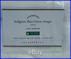 LOT OF 2 Pottery Barn Belgian Flax Linen Drape 50 x 96 (WHITE)