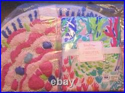 Lilly Pulitzer Pottery Barn Kids Shower Curtain MERMAID'S COVE With BATH MAT LOT