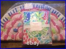 Lilly Pulitzer Pottery Barn Kids Shower Curtain MERMAID'S COVE With BATH MAT LOT