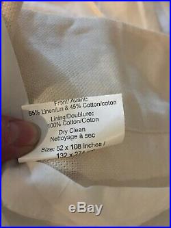 Lot 2 pottery barn 52x108 Curtains Linen Mix Neutral Off White Tan