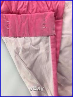 Lot of 3 PB Pottery Barn Teen Pink Velvet Velour Drapes Curtains 52 W 84 L Rare
