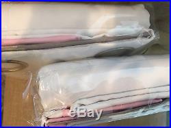 NEW 2PC Pottery Barn Kids Color Border Grommet BLACKOUT 84 Panel Pink Sold Out