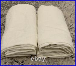NEW(2)Pottery Barn Classic Flax Linen Curtains 3IN1 Pole Top Classic Ivory 50X96