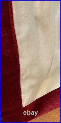 NEW NIP Pottery Barn Velvet Drape Curtain Cardinal Red 50 x 84 Pole Pocket Lined