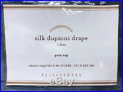 NEW Pottery Barn 2 Dupioni Silk 50x96 Cotton Lined Drapes CurtainsLagoon Blue