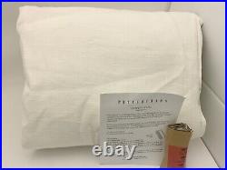 NEW Pottery Barn 3in1 Emery Linen Curtain, Ivory, 100x84, Cotton Lined, WIDE
