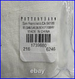 NEW Pottery Barn Belgian Flax Linen 100 x 108 COTTON LINED CurtainClassic Ivory