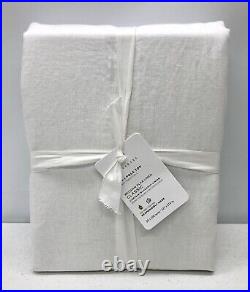 NEW Pottery Barn Belgian Flax Linen 3-in-1 BLACKOUT Curtain50 x 108White