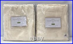 NEW Pottery Barn Belgian Flax Linen SHEER 50 x 84 CurtainsSET OF 2Ivory