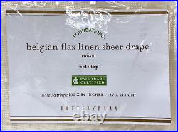 NEW Pottery Barn Belgian Flax Linen SHEER 50 x 84 CurtainsSET OF 2Ivory