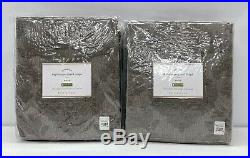 NEW Pottery Barn Dephina Jacquard 50x108 Curtains DrapesSet of 2Charcoal Gray