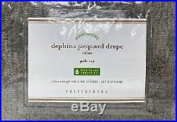 NEW Pottery Barn Dephina Jacquard 50x108 Curtains DrapesSet of 2Charcoal Gray